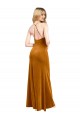 Affordable A-Line High Neck Stretch Velvet Long Gold Formal Evening Dress Canada