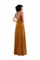 Affordable Trumpet V-Neck Stretch Velvet Long Gold Semi Formal Evening Dress Canada
