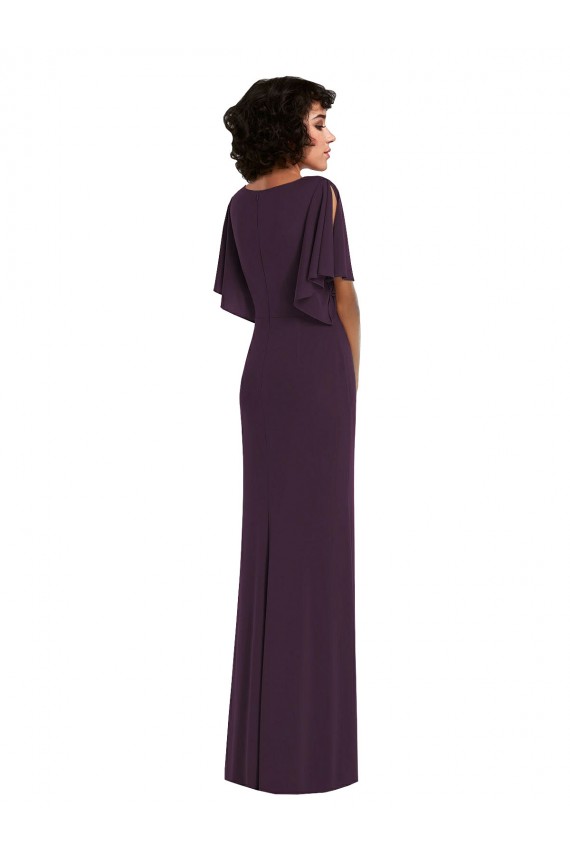 Affordable Sheath V-Neck Spandex Long Grape Formal Evening Dress Canada