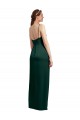 Affordable Column Square Neck Stretch Satin Long Hunter Formal Evening Dress Canada