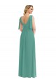 Affordable A-Line V-Neck Soft Chiffon Long Icelandic Silver Semi Formal Evening Dress Canada