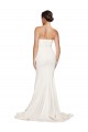 Affordable Mermaid Strapless Stretch Satin Sweep Train Ivory Formal Evening Dress Canada