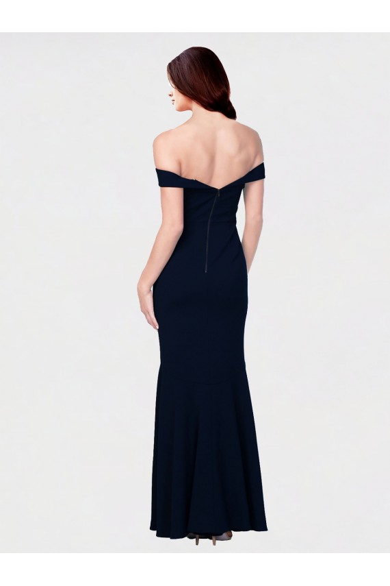 Affordable Mermaid Off the Shoulder Stretch Crepe Long Ivory Formal Evening Dress Canada