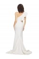 Affordable Sheath One Shoulder Stretch Crepe Sweep Train Ivory Semi Formal Evening Dress Canada