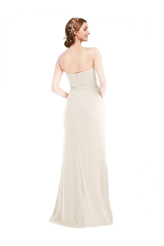 Affordable Trumpet Strapless Stretch Crepe Long Ivory Semi Formal Evening Dress Canada