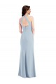 Affordable A-Line V-Neck Stretch Crepe Long Light Sky Blue Formal Evening Dress Canada