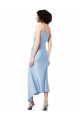 Affordable A-Line One Shoulder Silky Satin Midi Length Light Sky Blue Formal Evening Dress Canada