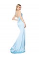 Affordable Mermaid V-Neck Stretch Satin Long Light Sky Blue Formal Evening Dress Canada