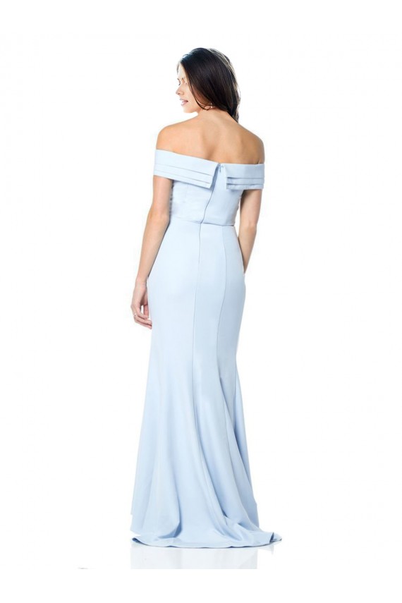 Affordable Mermaid High Neck Stretch Crepe Long Light Sky Blue Evening Gown Canada