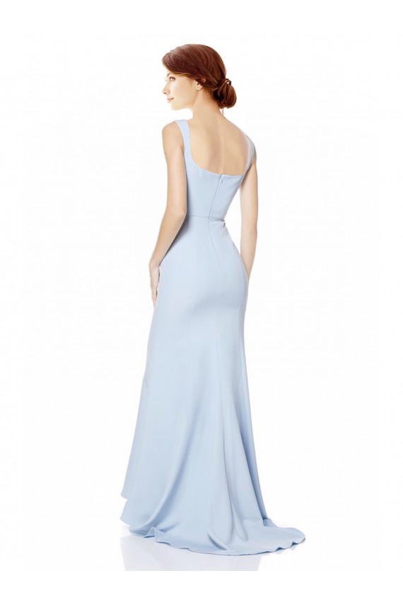 Affordable Mermaid High Neck Stretch Crepe Long Light Sky Blue Formal Dress Canada