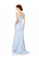 Affordable Mermaid High Neck Stretch Crepe Long Light Sky Blue Formal Dress Canada
