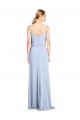 Affordable Sheath High Neck Stretch Crepe Long Light Sky Blue Formal Dress Canada