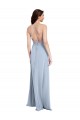 Affordable Sheath High Neck Stretch Crepe Long Light Sky Blue Formal Evening Dress Canada