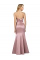 Affordable Sheath Strapless Satin Long Light Sky Blue Formal Evening Dress Canada