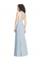 Affordable Trumpet Halter Neck Stretch Crepe Long Light Sky Blue Evening Gown Canada