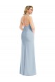 Affordable Trumpet Halter Neck Stretch Crepe Long Light Sky Blue Evening Dress Canada