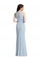 Affordable Trumpet Halter Neck Stretch Crepe Long Light Sky Blue Formal Dress Canada