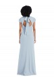Affordable Trumpet Jewel Neck Stretch Crepe Long Light Sky Blue Semi Formal Evening Dress Canada