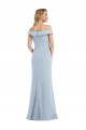 Affordable Trumpet Off the Shoulder Stretch Crepe Long Light Sky Blue Semi Formal Evening Dress Canada