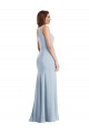 Affordable Trumpet One Shoulder Stretch Crepe Long Light Sky Blue Formal Evening Dress Canada