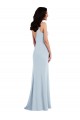 Affordable Trumpet V-Neck Stretch Crepe Long Light Sky Blue Formal Dress Canada