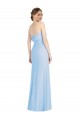 Affordable Trumpet Strapless Soft Chiffon Long Light Sky Blue Black Tie Evening Dress Canada
