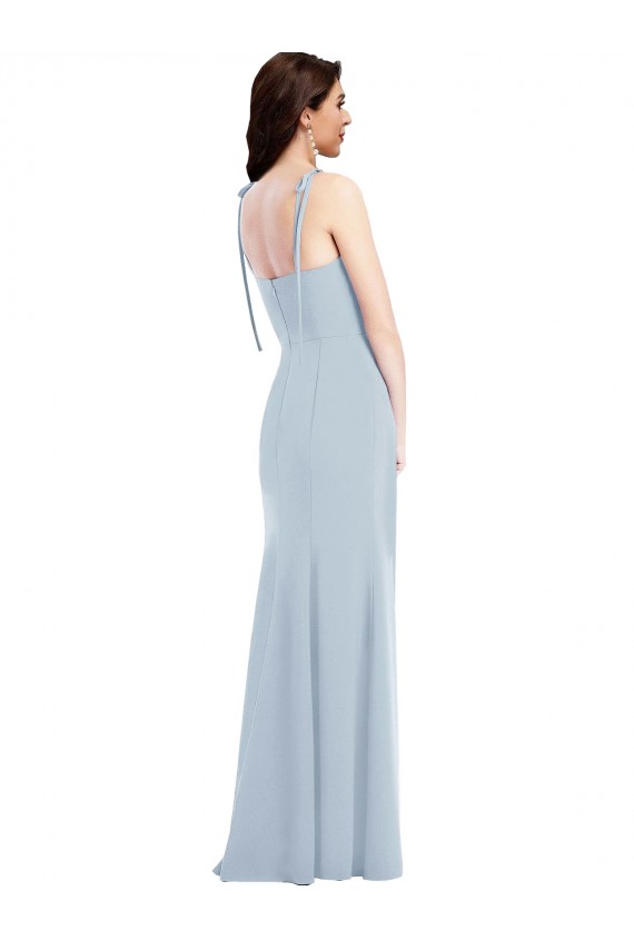 Affordable Trumpet Strapless Stretch Crepe Long Light Sky Blue Evening Gown Canada
