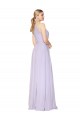 Affordable A-Line High Neck Soft Chiffon Long Lilac Formal Evening Dress Canada