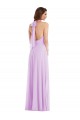 Affordable A-Line Halter Neck Soft Chiffon Long Lilac Semi Formal Evening Dress Canada