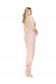 Affordable Mermaid High Neck Stretch Crepe Knee Length Mauve High Low Evening Dress Canada