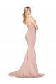 Affordable Mermaid High Neck Stretch Crepe Long Mauve Formal Evening Dress Canada