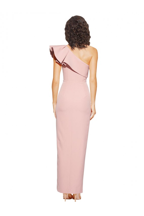 Affordable Sheath One Shoulder Stretch Crepe Long Mauve Formal Evening Dress Canada