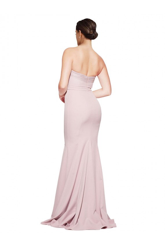 Affordable Sheath Strapless Stretch Crepe Sweep Train Mauve Formal Evening Dress Canada