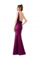 Affordable Sheath Bateau Neck Satin Long Merlot Black Tie Evening Dress Canada