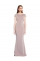 Affordable Mermaid Boat Neck Stretch Crepe Long Dusty Pink Formal Evening Dress Canada