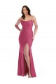 Affordable Mermaid Cowl Neck Silky Satin Long Fuchsia Formal Plus Size Evening Dress Canada