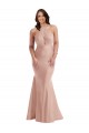 Affordable Mermaid Halter Neck Silky Satin Long Dusty Pink Formal Plus Size Evening Dress Canada