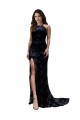 Affordable Mermaid High Neck Lace Long Black Black Tie Evening Dress Canada