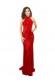 Affordable Mermaid High Neck Sequin Long Red Formal Evening Dress Canada