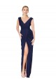 Affordable Mermaid High Neck Soft Chiffon Long Dark Navy Formal Evening Dress Canada