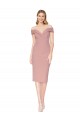 Affordable Mermaid High Neck Stretch Crepe Knee Length Dusty Pink Black Tie Evening Dress Canada