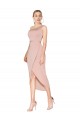 Affordable Mermaid High Neck Stretch Crepe Knee Length Mauve Formal Dress Canada