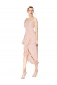 Affordable Mermaid High Neck Stretch Crepe Knee Length Mauve High Low Evening Dress Canada