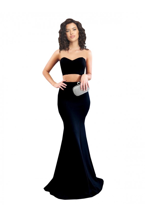 Affordable Mermaid High Neck Stretch Crepe Long Black Formal Evening Dress Canada