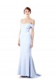 Affordable Mermaid High Neck Stretch Crepe Long Light Sky Blue Formal Evening Dress Canada