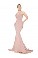 Affordable Mermaid High Neck Stretch Crepe Long Mauve Formal Evening Dress Canada