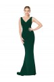 Affordable Mermaid High Neck Stretch Crepe Long Midnight Green Formal Evening Dress Canada