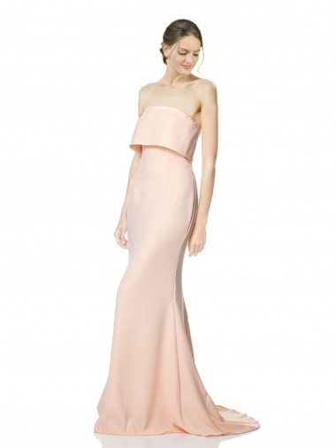 Affordable Mermaid High Neck Stretch Crepe Long Nude Black Tie Evening Dress Canada