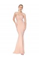 Affordable Mermaid High Neck Stretch Crepe Long Nude Formal Dress Canada