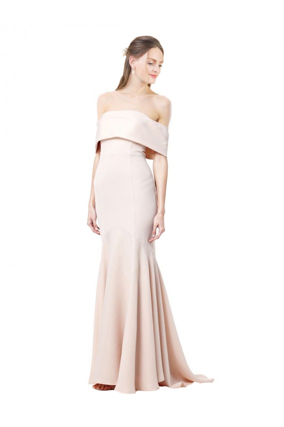 Affordable Mermaid High Neck Stretch Crepe Long Nude Formal Evening Dress Canada